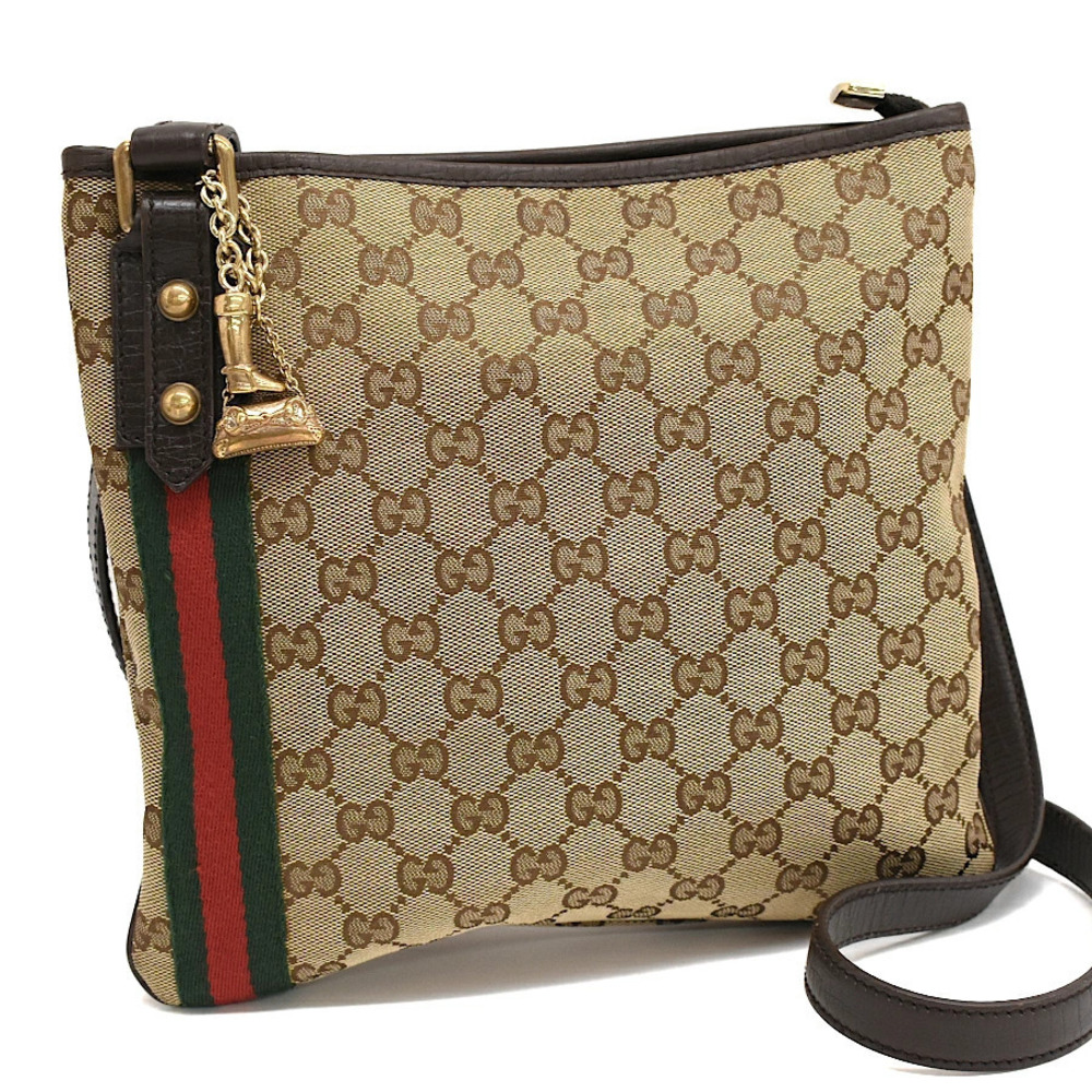 Gucci Crossbody Bag GG Canvas Sherry Jacquard Leather Beige Cream